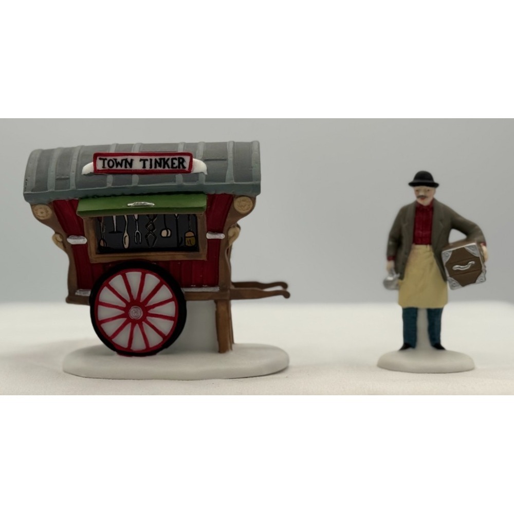 Dept 56 "Town Tinker" Set of 2 Hand Painted Porcelain Accessories #5646-4
